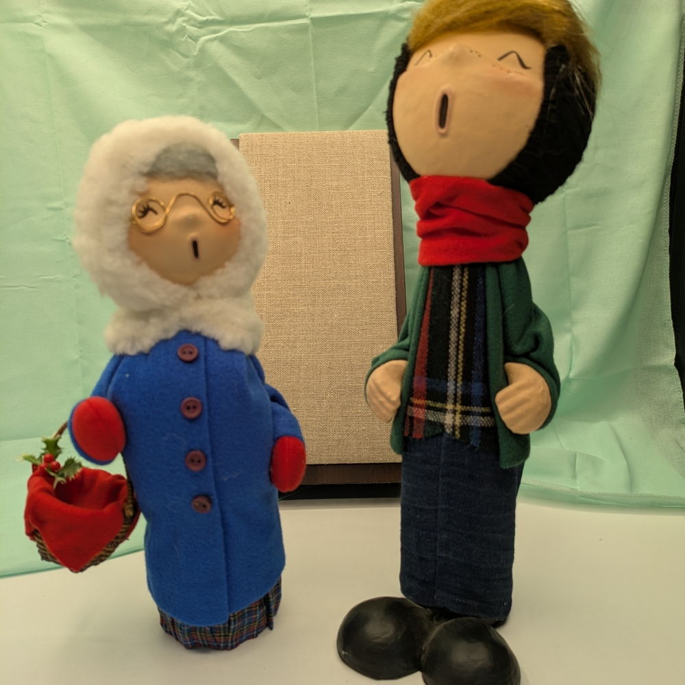 Charming Winter Caroler Figurines Grandma & Boy